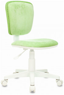 Кресло детское CH-W204NX/VELV81 Бюрократ CH-W204NX светло-зеленый Velvet 81 крестов. пластик белый пластик белый