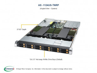 Серверная платформа Supermicro Ultra 1U AMD EPYC 7003 / 7002 (AS-1124US-TNRP)