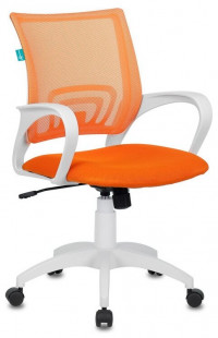 Кресло CH-W695NLT/OR/TW-961 Бюрократ CH-W695NLT оранжевый TW-38-3 TW-96-1 сетка/ткань крестов. пластик пластик белый